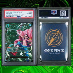 2025 ONE PIECE JPN OP13-CARRYING ON HIS WILL SPECIAL ALTERNATE ART SMOKER PSA 10 - Image 2