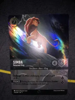 2023 Disney Lorcana Simba Returned King Enchanted 215/204 The First Chapter Holo - Image 1