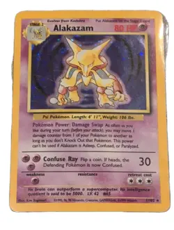 Alakazam - 1/102 HOLO - Base Set LP/EXC Pokemon TCG - Image 1