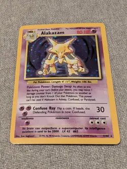Alakazam - 1/102 HOLO - Base Set LP/EXC Pokemon TCG - Image 3