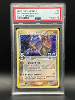 PSA 9 MINT Marowak 10/113 Pokemon 2005 EX Delta Species REVERSE HOLO Rare - Image 1