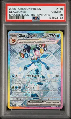 2025 POKEMON PRE EN-PRISMATIC EVOLUTIONS #150 GLACEON EX PSA 10 - Image 1