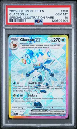 2025 POKEMON PRE EN-PRISMATIC EVOLUTIONS #150 GLACEON EX PSA 10 - Image 1