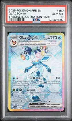 2025 POKEMON PRE EN-PRISMATIC EVOLUTIONS #150 GLACEON EX PSA 10 - Image 1