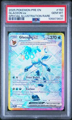 2025 POKEMON PRE EN-PRISMATIC EVOLUTIONS #150 GLACEON EX PSA 10 - Image 1
