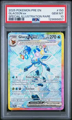 2025 POKEMON PRE EN-PRISMATIC EVOLUTIONS #150 GLACEON EX PSA 10 - Image 1