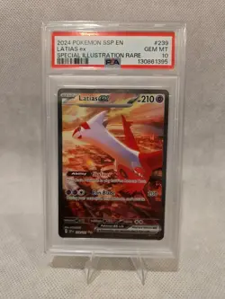 2024 POKEMON SSP EN-SURGING SPARKS SPECIAL ILLUSTRATION RARE LATIAS EX PSA 10 - Image 1