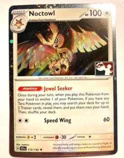 Pokemon Noctowl Cosmos Holo Rare + FREE extra Rare card! - Image 1
