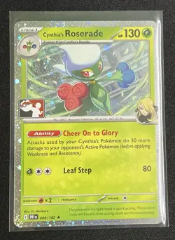 Cynthia's Roserade Holo Pokemon Prize Pack Series 8 Promo Pokemon Card NM - Image 1