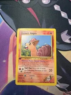Pokemon TCG Blaine's Vulpix 1st Edition Non-Holo Card 65/132 Gym Heroes - Image 1