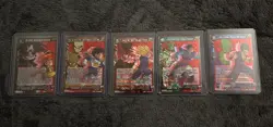 Dragon Ball Cards Son Gohan Red Foil SGR All Five Card Set Very Rare - Image 1