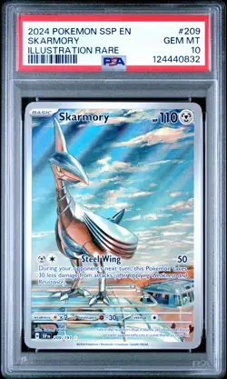 2024 POKEMON SSP EN-SURGING SPARKS ILLUSTRATION RARE #209 SKARMORY PSA 10 - Image 1