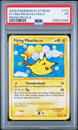 PSA 1 2009 Pokemon Platinum Rising Rivals Flying Pikachu Holo Foil 113/111 Rare - Image 1