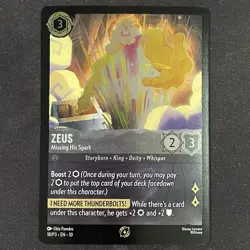 2025 Disney Lorcana Whispers In The Well (1) Promo 18/P3 Zeus Missing His Spark - Image 1