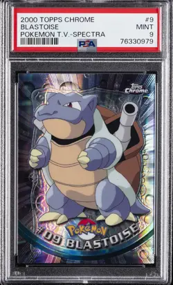 2000 TOPPS CHROME POKEMON T.V. SPECTRA #9 BLASTOISE PSA 9 - Image 1