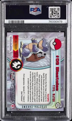 2000 TOPPS CHROME POKEMON T.V. SPECTRA #9 BLASTOISE PSA 9 - Image 2