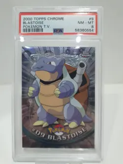 Topps 2000 Pokemon TV Animation Chrome Blastoise No. 09 PSA 8 - Image 1