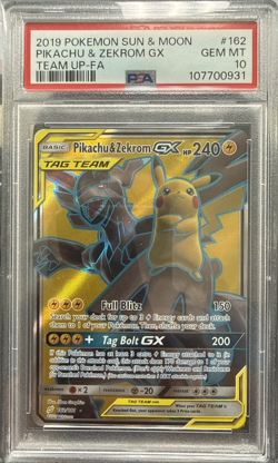2019 Pokemon Sun & Moon Pikachu & Zekrom GX Tag Team Up #162 PSA 10 - Image 1