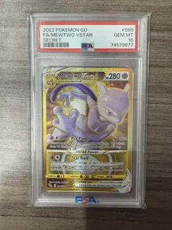 GRADED PSA 10 Mewtwo VSTAR (Secret) 086/078 Pokemon GO Holo - Image 1