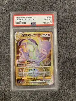 MEWTWO VSTAR 2022 Pokemon #086/078 PSA 10 GEM MINT Pokemon GO GOLD SECRET RARE - Image 1
