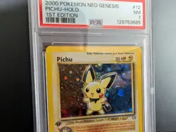 2000 POKEMON TCG NEO GENESIS #12 PICHU 1ST EDITION - HOLO PSA 7 NM with SWIRL - Image 4