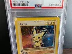 2000 POKEMON TCG NEO GENESIS #12 PICHU 1ST EDITION - HOLO PSA 7 NM with SWIRL - Image 5