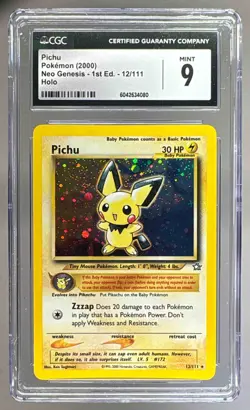 4080 Pichu 2000 Pokemon Neo Genesis 1st Edition #12 Holo CGC 9 - Image 1