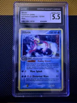 Pokemon TCG Milotic 12/101 Holo Rare Ex Hidden Legends 2004 CGC EXCELLENT 5.5 - Image 1