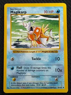 Magikarp Shadowless 035/102 WoTC Base Set Uncommon - Pokemon TCG - LP - Image 1