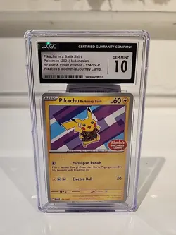 2024 Pikachu In A Batik Shirt 190/SV-P Promo Indonesian Journey GEM MINT CGC 10 - Image 1