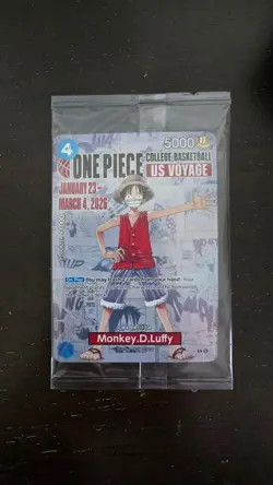 One Piece Monkey D. Luffy US Voyage College Basketball Promo Card SEALED - Image 1