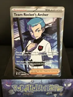 Pokemon Card Team Rocket's Archer 223/182 Destined Rivals Full Art Ultra Rare NM - Image 1