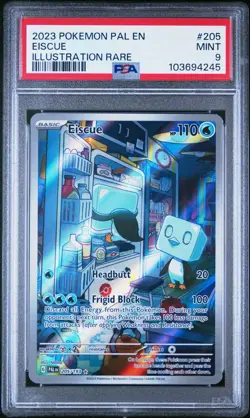 Pokemon TCG Eiscue Scarlet & Violet Paldea Evolved Holo Card 205/193 IR PSA 9 MT - Image 1
