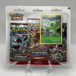 (402887) Pokemon XY Breakthrough Booster Celebi 3-Pack Blister - Factory Sealed - Image 1