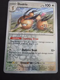 2023 POKEMON TCG DODRIO 85 SCARLET & VIOLET 151 RARE REVERSE HOLO - Image 1