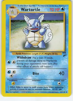 Wartortle 063/130 Uncommon Normal Base Set 2 LP Pokemon - Image 1