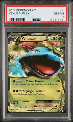 2014 POKEMON XY #1 VENUSAUR EX PSA 8 - Image 1