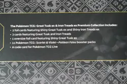 New! Pokemon TCG Paldean Fates Great Tusk Iron Treads Ex Premium Collection - Image 3