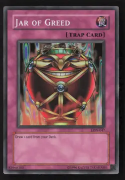 Jar of Greed Super Rare Labyrinth of Nightmare LON-047 NM Yugioh - Image 1