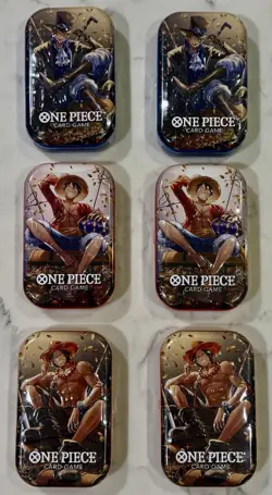 One Piece Tin Pack Set Vol 2 X6 TWO FULL 3X SETS TS-02 OP-13] Sealed Bandai - Image 1