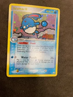 Azumarill 1/109 ex Team Rocket Returns Reverse Holo Stamped Pokemon LP - Image 2