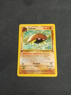 Kabuto 1st Edition Fossil Set Pokemon WOTC TCG Common Card #50/62 LP - Image 1