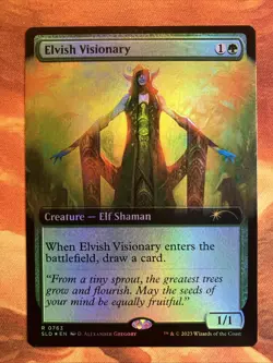 MTG Foil Extended Art Elvish Visionary Secret Lair Drop Series Near-Mint Elf!! - Image 1