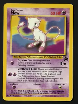Pokemon Mew No.8 Black Star Promo Card WOTC Vintage LP - Image 1