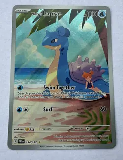 Pokemon TCG Misty's Lapras Destined Rivals 194/182 Illustration Rare Near Mint - Image 3
