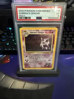 2000 Pokemon Gym Heroes Unlimited Sabrina's Gengar Holo Rare #14 PSA 5 EX - Image 1