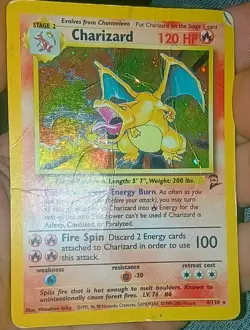 Charizard 4/130 HP Played Base Set 2 2000 Pokemon Card Holo Rare Holofoil HP - Image 1
