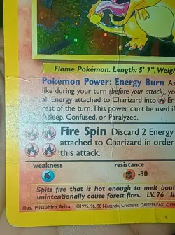 Charizard 4/130 HP Played Base Set 2 2000 Pokemon Card Holo Rare Holofoil HP - Image 5