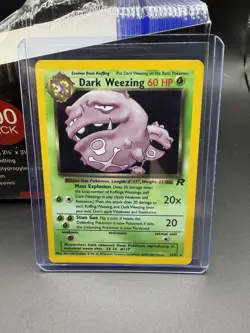 Dark Weezing 14/82 Pokemon TCG Vintage Card Team Rocket Set Holo Rare MP - Image 3