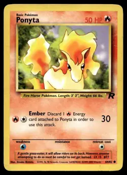 Ponyta 64/82 Pokemon Card Team Rocket Common 50 HP Lightly Played F15 - Image 1